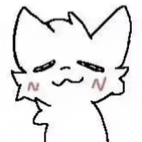 a black and white drawing of a cat with its eyes closed and a smiley face .