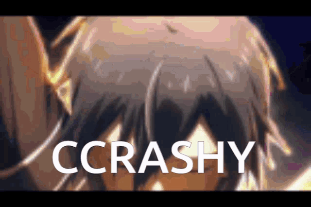 a close up of a person 's face with the words " ccrashy " written above it