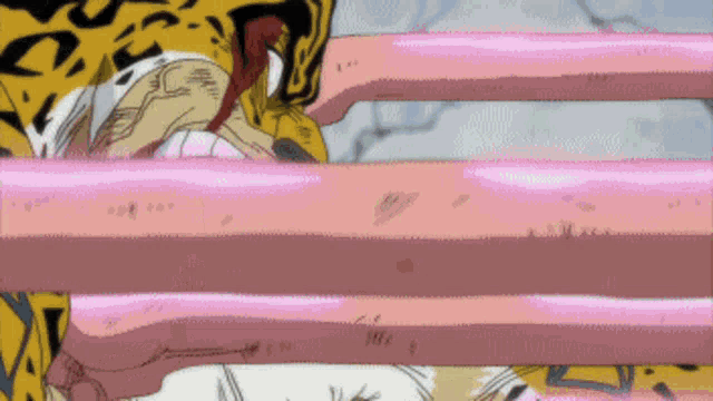 a cartoon drawing of a cheetah with a long pink tongue