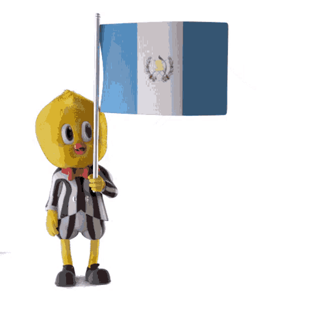 a cartoon character is holding a flag that says guatemala