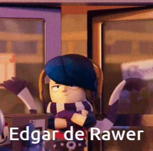 a cartoon character with the name edgar de rawer