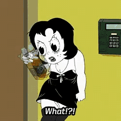 a cartoon character is holding a glass of beer and says what ?