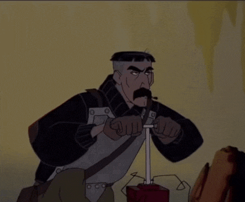a cartoon man with a mustache is smoking a cigarette while riding a bicycle next to a woman .