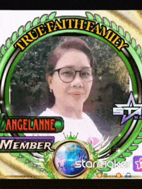 a picture of a woman named angelanne in a green frame