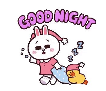 a cartoon rabbit is sleeping next to a duck on a pillow .