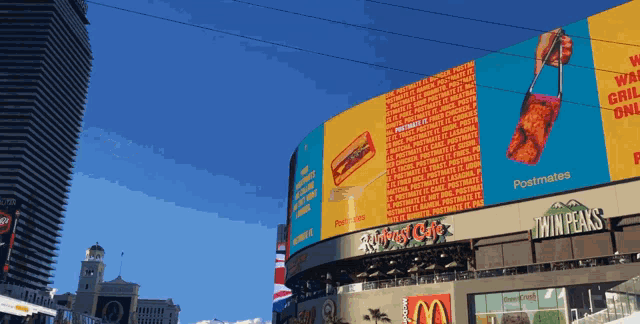 twin peaks is advertised on a large billboard