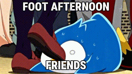 a cartoon of a penguin laying on the ground with the words foot afternoon friends