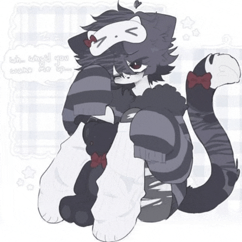 a drawing of a cat with a mask on its head