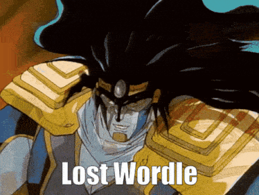 star platinum from jojo 's bizarre adventure with the words lost wordle