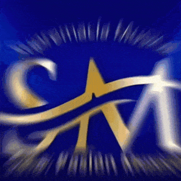 a blurry picture of a logo that says ' cm ' on it
