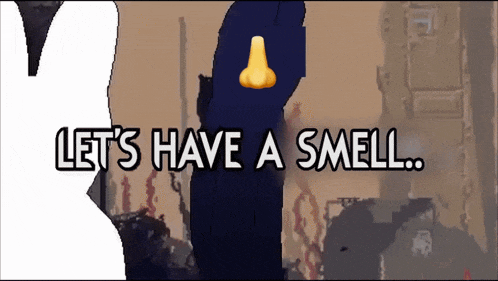 let 's have a smell written in white letters on a black background