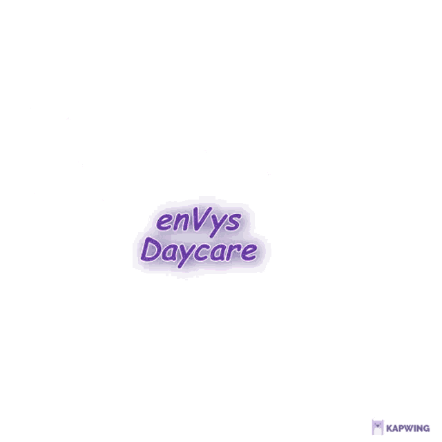 a pixel art of a purple sky with the words envys daycare
