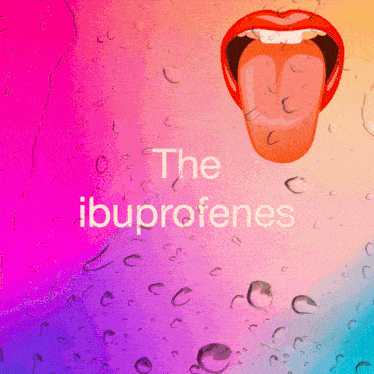 a poster with a tongue sticking out and the words ibuprofenes
