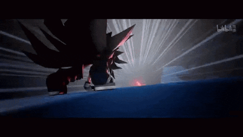 a cartoon character is flying through the air with a red flower on his head .
