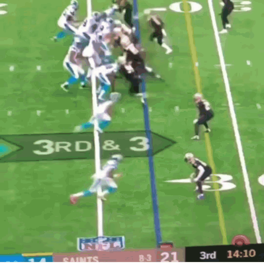 a football game is being played at the 3rd and 3