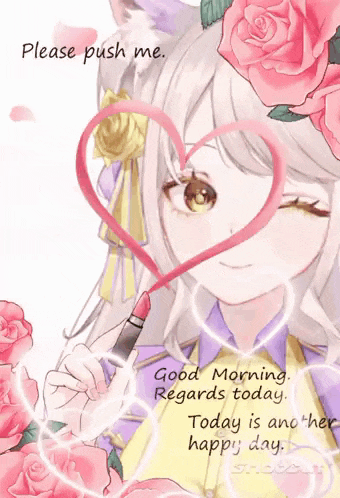 a picture of a girl holding a lipstick and a heart shaped ribbon