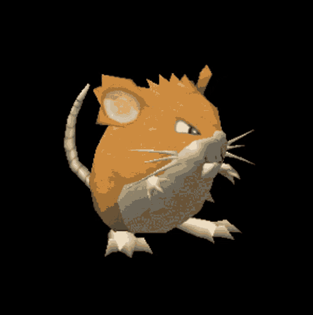 a computer generated image of a cartoon mouse with a black background