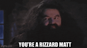 harry potter says you 're a rizzard matt in the dark