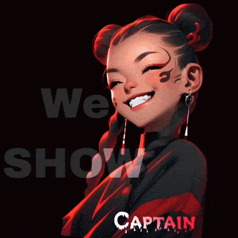 a poster that says we show captain with a girl