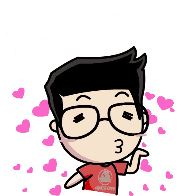 a cartoon of a man wearing glasses and a shirt that says ' action '