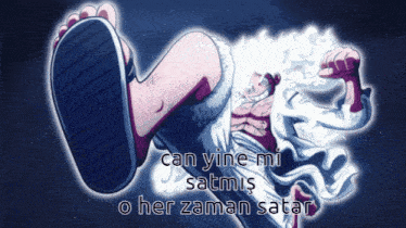 a cartoon of a person with the words can yine mi satmis o her zaman satar on the bottom