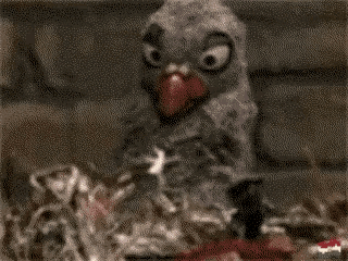 a stuffed bird is sitting on top of a pile of popcorn ..