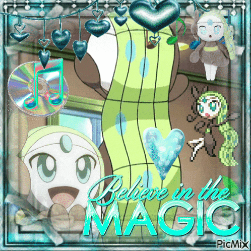 a collage of cartoon characters with the words " believe in the magic " at the bottom