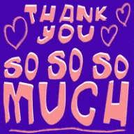 a purple background with the words thank you so so so much