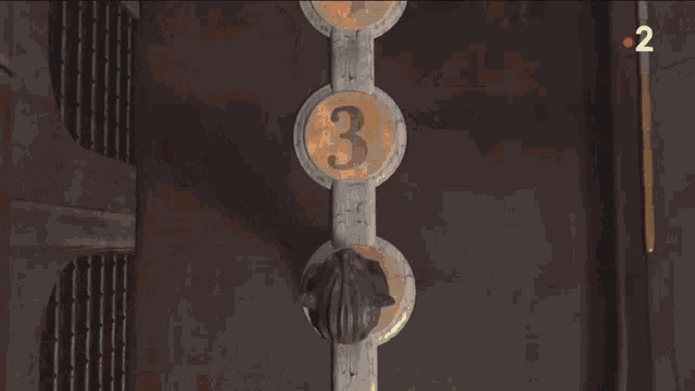 a brick wall with the number 2 on the bottom right