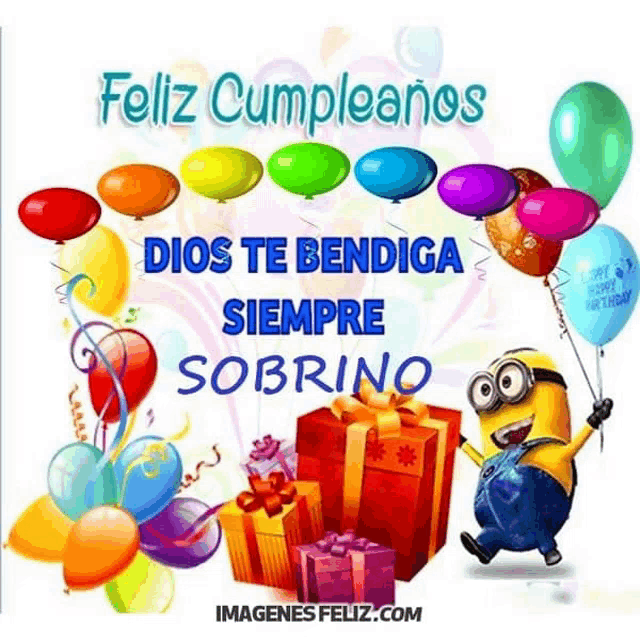 a feliz cumpleanos dios te bendiga siempre sobrino greeting card