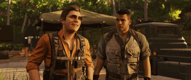 two men standing next to each other with the words he 's a man who knows people