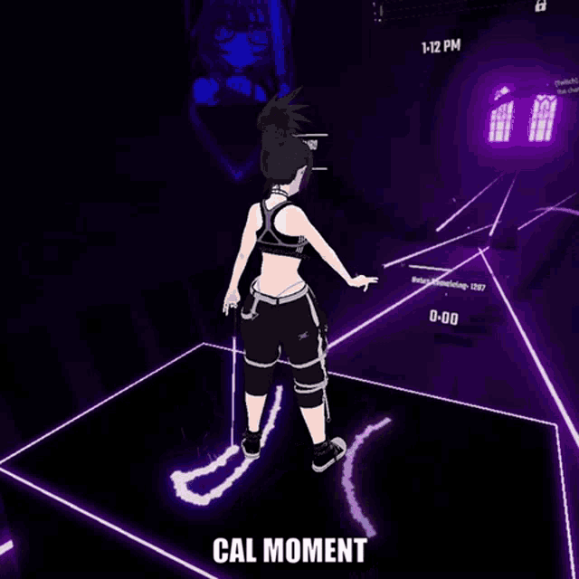 a girl in a video game with the words cal moment on the bottom right