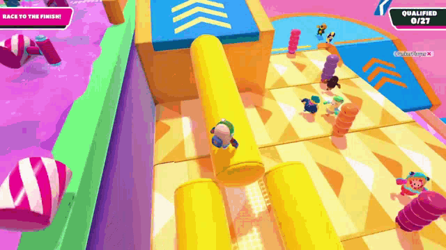a screenshot of a video game that says back to the finish ..