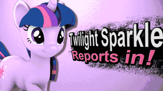 twilight sparkle reports in a poster with a pony