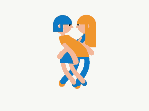 a man is holding a woman in his arms in a cartoon
