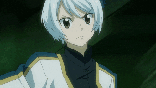 a girl with white hair and a black and white jacket
