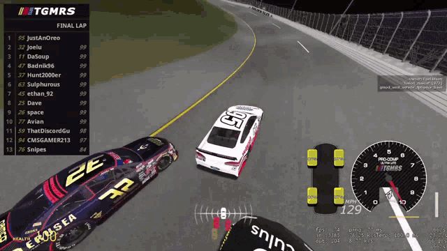 a tgmrs race is being played on the computer
