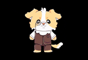 a cartoon dog is dancing on a stage with a microphone