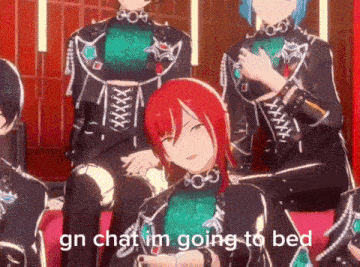 a group of anime characters are sitting on a couch and one of them is giving a thumbs up .