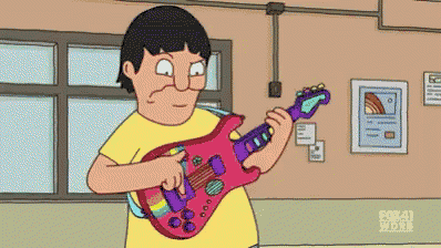 a cartoon of a man playing a toy guitar with fox 41 written on the bottom right