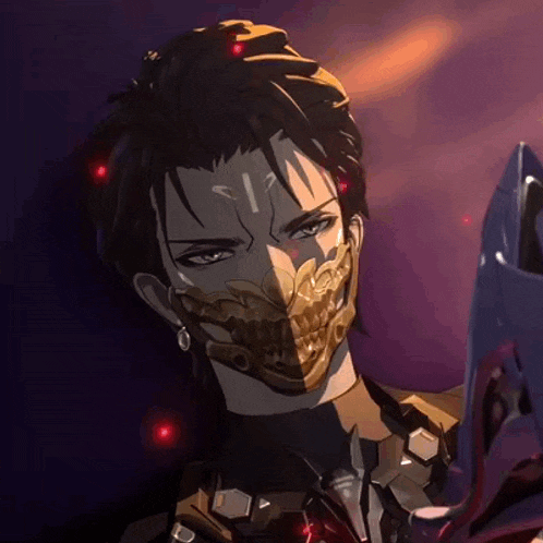 a man is wearing a mask with a skull on it