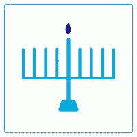 an icon of a menorah with candles on it