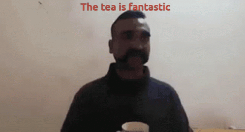 Abhinandan Varthaman Fantastic Tea GIF - Abhinandan Varthaman Fantastic Tea Yummy GIFs