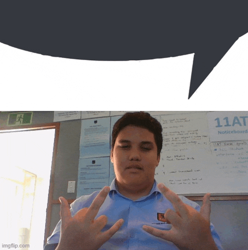 a man giving the middle finger in front of a white board that says 11at noticeboard