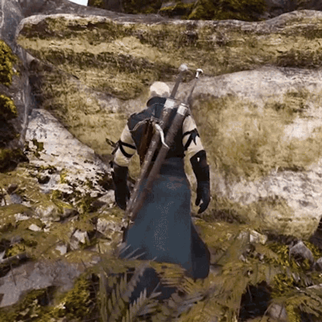 Climbing Geralt Of Rivia GIF - Climbing Geralt Of Rivia The Witcher GIFs