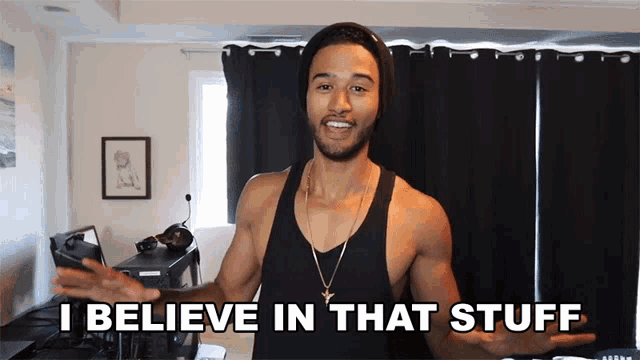a man says i believe in that stuff in a room