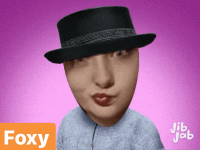a cartoon of a woman wearing a hat with the name foxy
