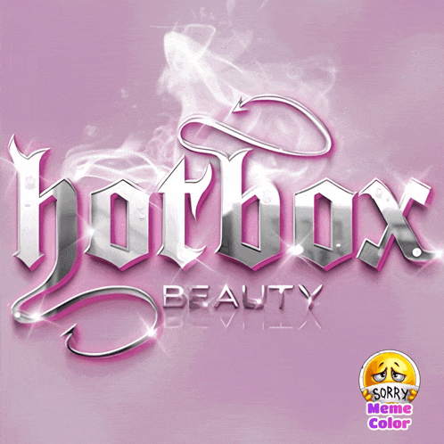 a hotbox beauty logo with smoke coming out of the letters