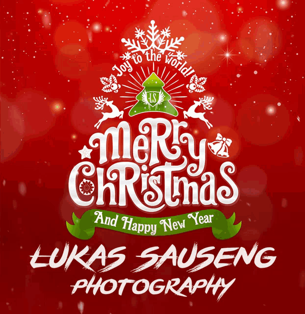 a merry christmas and happy new year greeting card