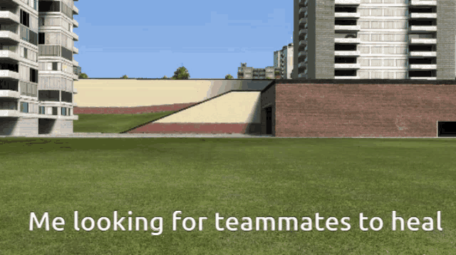 a poster that says me looking for teammates to heal on it